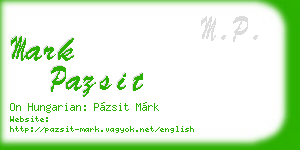 mark pazsit business card